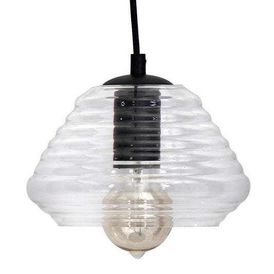 LumiSource Torus Triangle 7.25in 1-Light Pendant | Industrial Clear Glass | Kitchen Island & Dining Room | 7.25 x 7.25 x 6 in | Model LS-OTRSTRI7CL