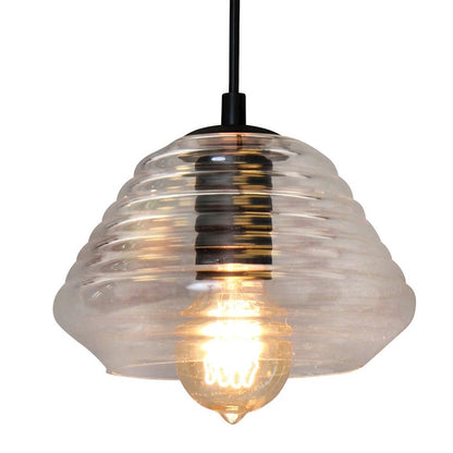 LumiSource Torus Triangle 7.25in 1-Light Pendant | Industrial Clear Glass | Kitchen Island & Dining Room | 7.25 x 7.25 x 6 in | Model LS-OTRSTRI7CL