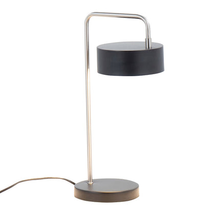 LumiSource Puck 17.75in Table Lamp | Contemporary Black Metal & Nickel | Bedside & Living Room Accent | 9.5 x 6.25 x 17.75 in | Model LS-PUCKTBBKNI