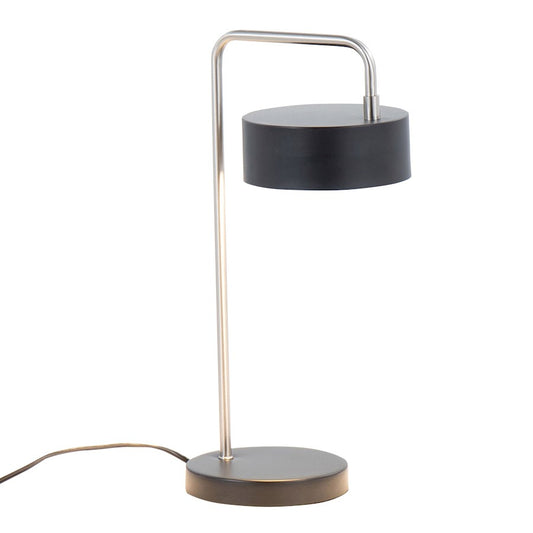 LumiSource Puck 17.75in Table Lamp | Contemporary Black Metal & Nickel | Bedside & Living Room Accent | 9.5 x 6.25 x 17.75 in | Model LS-PUCKTBBKNI