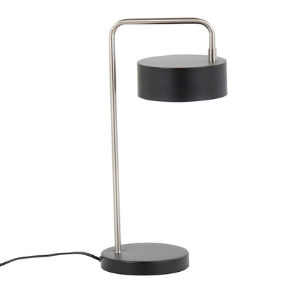 LumiSource Puck 17.75in Table Lamp | Contemporary Black Metal & Nickel | Bedside & Living Room Accent | 9.5 x 6.25 x 17.75 in | Model LS-PUCKTBBKNI