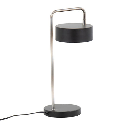 LumiSource Puck 17.75in Table Lamp | Contemporary Black Metal & Nickel | Bedside & Living Room Accent | 9.5 x 6.25 x 17.75 in | Model LS-PUCKTBBKNI