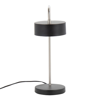 LumiSource Puck 17.75in Table Lamp | Contemporary Black Metal & Nickel | Bedside & Living Room Accent | 9.5 x 6.25 x 17.75 in | Model LS-PUCKTBBKNI