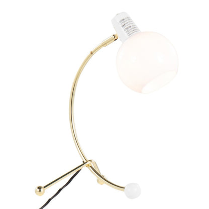 LumiSource Orb Eileen Task Lamp | Gold Metal and White Plastic | Desk & Workspace | 9.75 x 12.5 x 17.5 in | Model LTB-EILEENAUW
