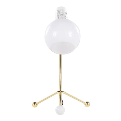LumiSource Orb Eileen Task Lamp | Gold Metal and White Plastic | Desk & Workspace | 9.75 x 12.5 x 17.5 in | Model LTB-EILEENAUW