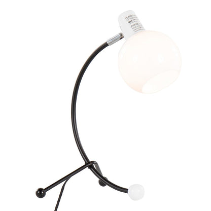 LumiSource Orb Eileen Task Lamp | Black Metal and White Plastic | Desk & Office Lighting | 9.75 x 12.5 x 17.5 in | Model LTB-EILEENBKW
