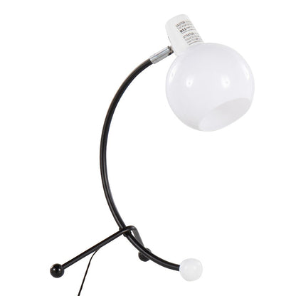 LumiSource Orb Eileen Task Lamp | Black Metal and White Plastic | Desk & Office Lighting | 9.75 x 12.5 x 17.5 in | Model LTB-EILEENBKW
