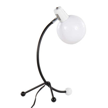 LumiSource Orb Eileen Task Lamp | Black Metal and White Plastic | Desk & Office Lighting | 9.75 x 12.5 x 17.5 in | Model LTB-EILEENBKW