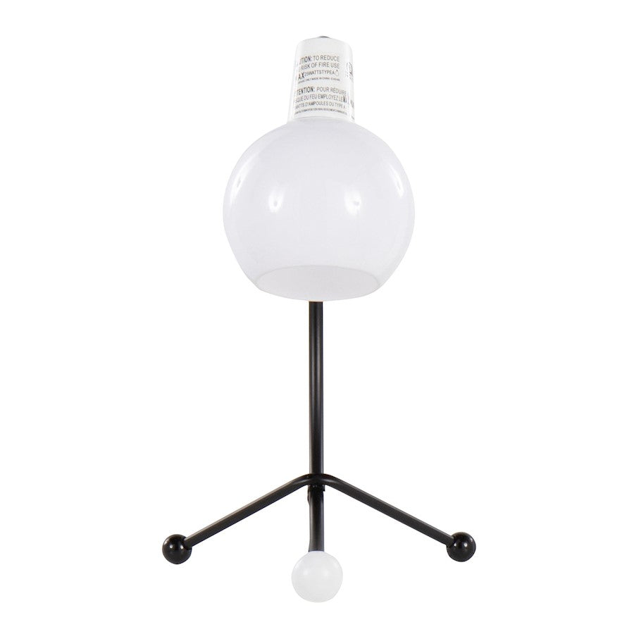 LumiSource Orb Eileen Task Lamp | Black Metal and White Plastic | Desk & Office Lighting | 9.75 x 12.5 x 17.5 in | Model LTB-EILEENBKW