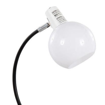 LumiSource Orb Eileen Task Lamp | Black Metal and White Plastic | Desk & Office Lighting | 9.75 x 12.5 x 17.5 in | Model LTB-EILEENBKW