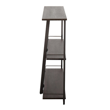 LumiSource Converge Bookcase | Antique Steel and Espresso Bamboo | Living Room & Home Office Storage | 13.25 x 46 x 41 in | Model OBC-CONVERGEANE