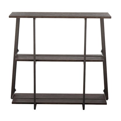LumiSource Converge Bookcase | Antique Steel and Espresso Bamboo | Living Room & Home Office Storage | 13.25 x 46 x 41 in | Model OBC-CONVERGEANE