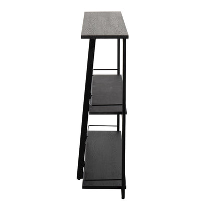 LumiSource Converge Bookcase | Black Steel and Black Bamboo | Living Room & Home Office Storage | 13.25 x 46 x 41 in | Model OBC-CONVERGEBKBK