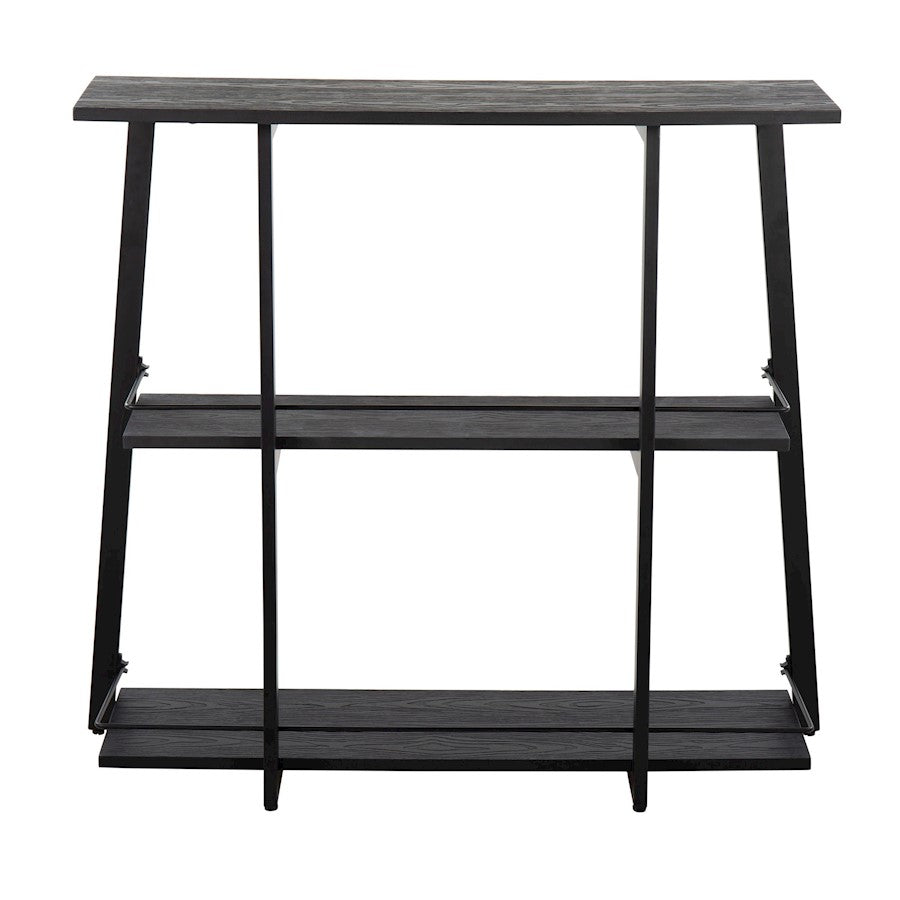 LumiSource Converge Bookcase | Black Steel and Black Bamboo | Living Room & Home Office Storage | 13.25 x 46 x 41 in | Model OBC-CONVERGEBKBK