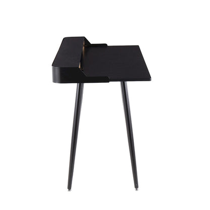 LumiSource Harvey Desk 48in Black Steel/Black Wood/Natural Wood | Mid-Century Modern Desk with Drawers | Home Office & Study | Model OFD-HRVYBKNA