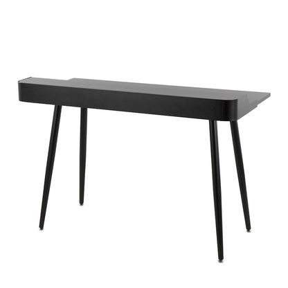 LumiSource Harvey Desk 48in Black Steel/Black Wood/Natural Wood | Mid-Century Modern Desk with Drawers | Home Office & Study | Model OFD-HRVYBKNA