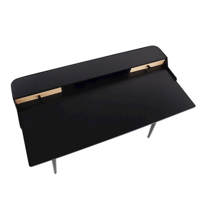 LumiSource Harvey Desk 48in Black Steel/Black Wood/Natural Wood | Mid-Century Modern Desk with Drawers | Home Office & Study | Model OFD-HRVYBKNA