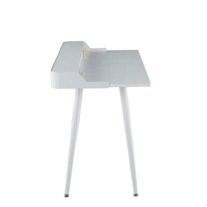 LumiSource Harvey Desk 48in W | Mid-Century White Steel & White Wood Top | Home Office & Study Desk | 48 x 24 x 33 in | Model OFD-HRVYWNA