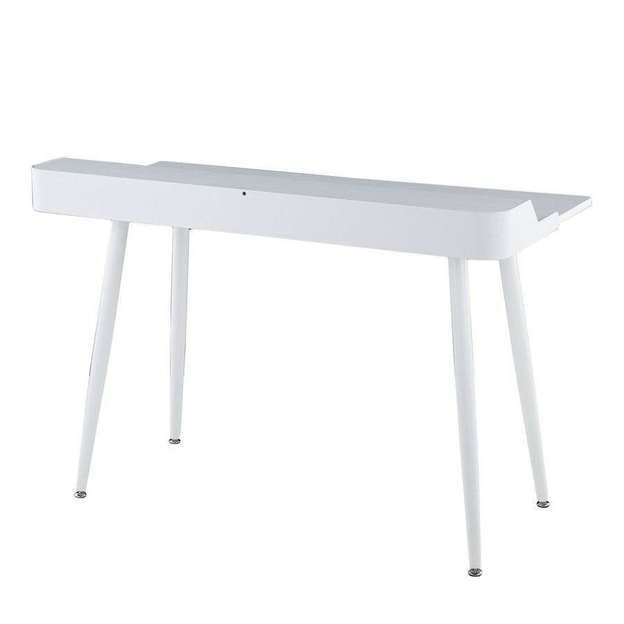 LumiSource Harvey Desk 48in W | Mid-Century White Steel & White Wood Top | Home Office & Study Desk | 48 x 24 x 33 in | Model OFD-HRVYWNA