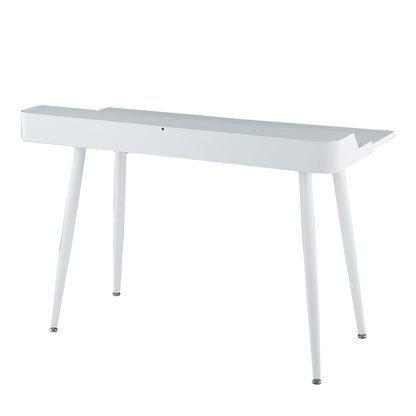 LumiSource Harvey Desk 48in W | Mid-Century White Steel & White Wood Top | Home Office & Study Desk | 48 x 24 x 33 in | Model OFD-HRVYWNA