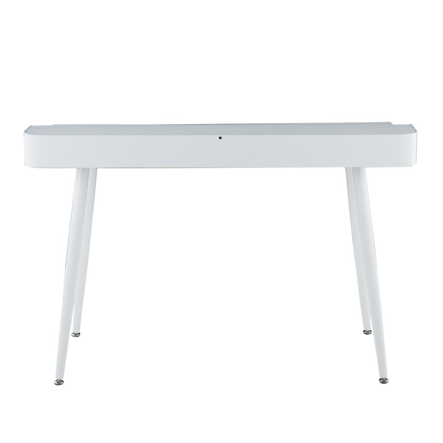 LumiSource Harvey Desk 48in W | Mid-Century White Steel & White Wood Top | Home Office & Study Desk | 48 x 24 x 33 in | Model OFD-HRVYWNA