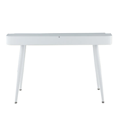 LumiSource Harvey Desk 48in W | Mid-Century White Steel & White Wood Top | Home Office & Study Desk | 48 x 24 x 33 in | Model OFD-HRVYWNA