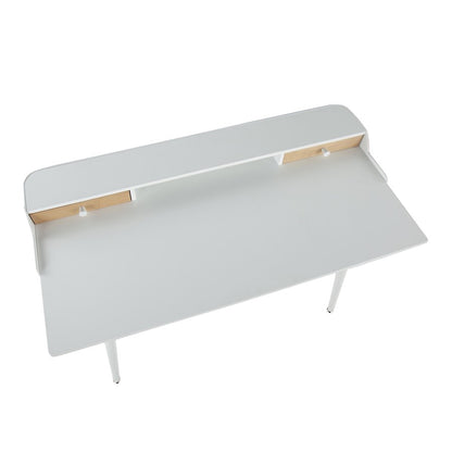 LumiSource Harvey Desk 48in W | Mid-Century White Steel & White Wood Top | Home Office & Study Desk | 48 x 24 x 33 in | Model OFD-HRVYWNA