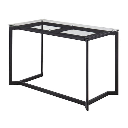 LumiSource Masters Office Desk 47in W | Modern Black Steel & Clear Glass Top | Home Office & Workspace Desk | 47 x 24 x 30 in | Model OFD-MSTRBKCL