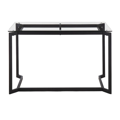 LumiSource Masters Office Desk 47in W | Modern Black Steel & Clear Glass Top | Home Office & Workspace Desk | 47 x 24 x 30 in | Model OFD-MSTRBKCL