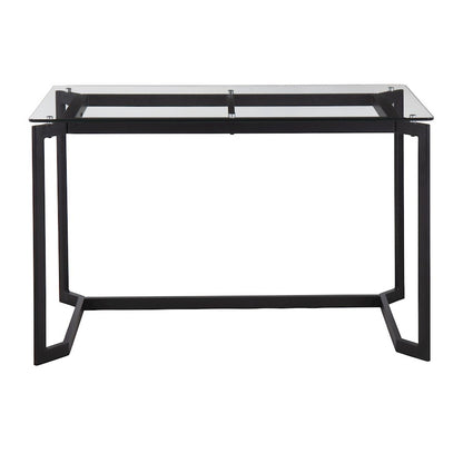 LumiSource Masters Office Desk 47in W | Modern Black Steel & Clear Glass Top | Home Office & Workspace Desk | 47 x 24 x 30 in | Model OFD-MSTRBKCL