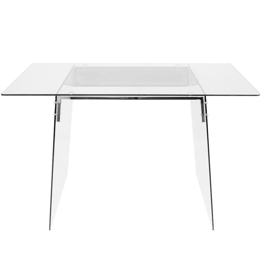 LumiSource Glacier Desk 47in Clear Tempered Glass Top | Chrome Steel Frame | Home Office & Study Desk | 47 x 26 x 30 in | Model OFD-TM-GLACE