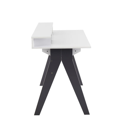 LumiSource Wishbone Desk 47in White Wood Top | Grey Wood Accents | Home Office & Study Desk | 47 x 23 x 34 in | Model OFD-WISHGYW