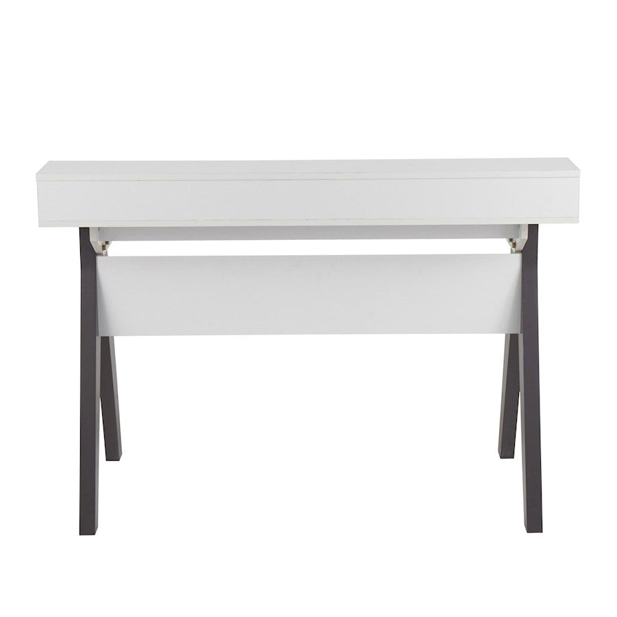 LumiSource Wishbone Desk 47in White Wood Top | Grey Wood Accents | Home Office & Study Desk | 47 x 23 x 34 in | Model OFD-WISHGYW