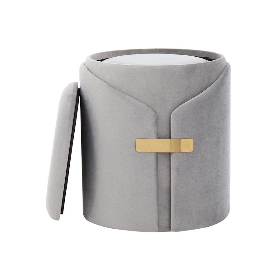 LumiSource Dahlia Ottoman Set | Gold Metal and Silver Velvet | Living Room & Bedroom Accent Seating | 14.5 x 14.5 x 17.5 in | Model OT2-DAHLIAAUVSV