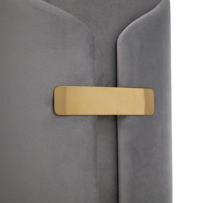 LumiSource Dahlia Ottoman Set | Gold Metal and Silver Velvet | Living Room & Bedroom Accent Seating | 14.5 x 14.5 x 17.5 in | Model OT2-DAHLIAAUVSV