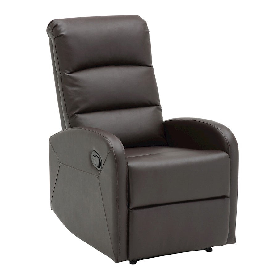 LumiSource Dormi Recliner Chair | Brown PU Leather | Living Room & Home Theater | 24.5 x 34.5 x 40.5 in | Model RCL-DORMIBN