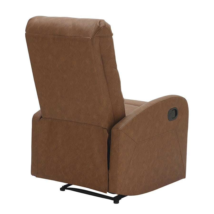 LumiSource Dormi Recliner Chair | Contemporary Camel PU Leather | Living Room & Media Room Seating | 24.5 W x 34.5 D x 40.5 H in | Model RCL-DORMICAM
