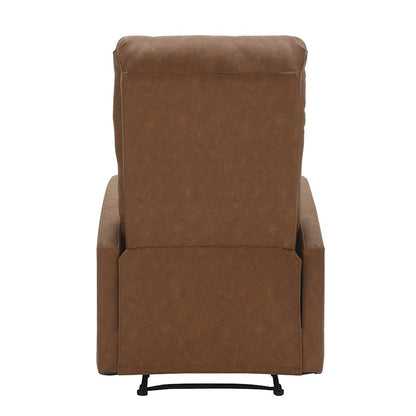 LumiSource Dormi Recliner Chair | Contemporary Camel PU Leather | Living Room & Media Room Seating | 24.5 W x 34.5 D x 40.5 H in | Model RCL-DORMICAM