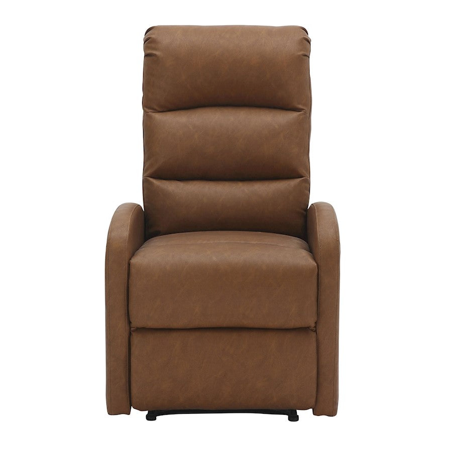 LumiSource Dormi Recliner Chair | Contemporary Camel PU Leather | Living Room & Media Room Seating | 24.5 W x 34.5 D x 40.5 H in | Model RCL-DORMICAM