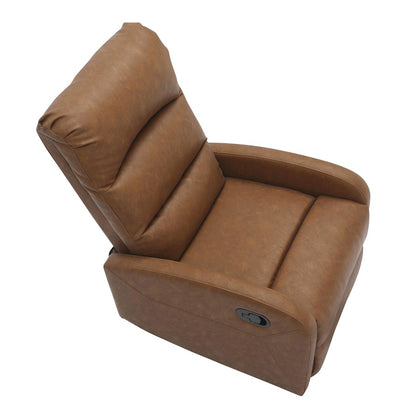 LumiSource Dormi Recliner Chair | Contemporary Camel PU Leather | Living Room & Media Room Seating | 24.5 W x 34.5 D x 40.5 H in | Model RCL-DORMICAM