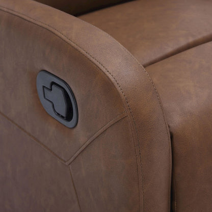 LumiSource Dormi Recliner Chair | Contemporary Camel PU Leather | Living Room & Media Room Seating | 24.5 W x 34.5 D x 40.5 H in | Model RCL-DORMICAM