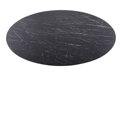 LumiSource Pebble Mod Table | White Metal & Black Marble Veneer | Dining Table for Four | 36.25 x 36.25 x 29.75 in | Model T30-PEBMODWBK