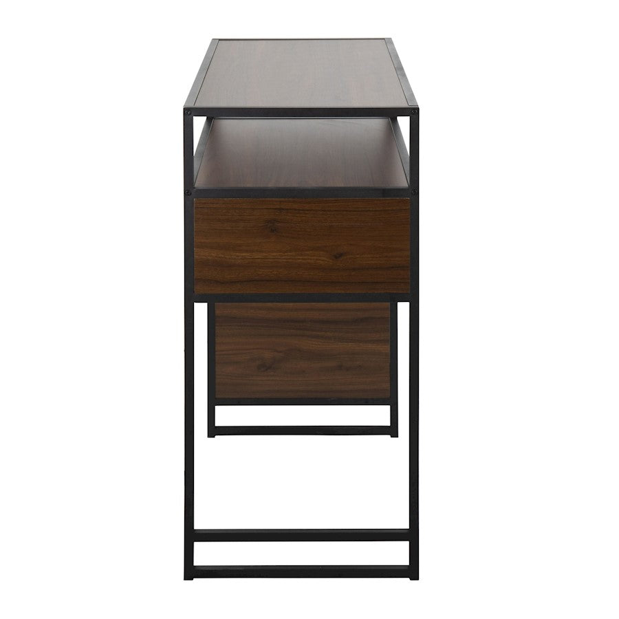 LumiSource Display Bar Height Table 43in | Black Metal and Walnut Wood | Kitchen Island & Bar Table | 43 x 19 x 40 in | Model T39-DISPLAYBK-WL