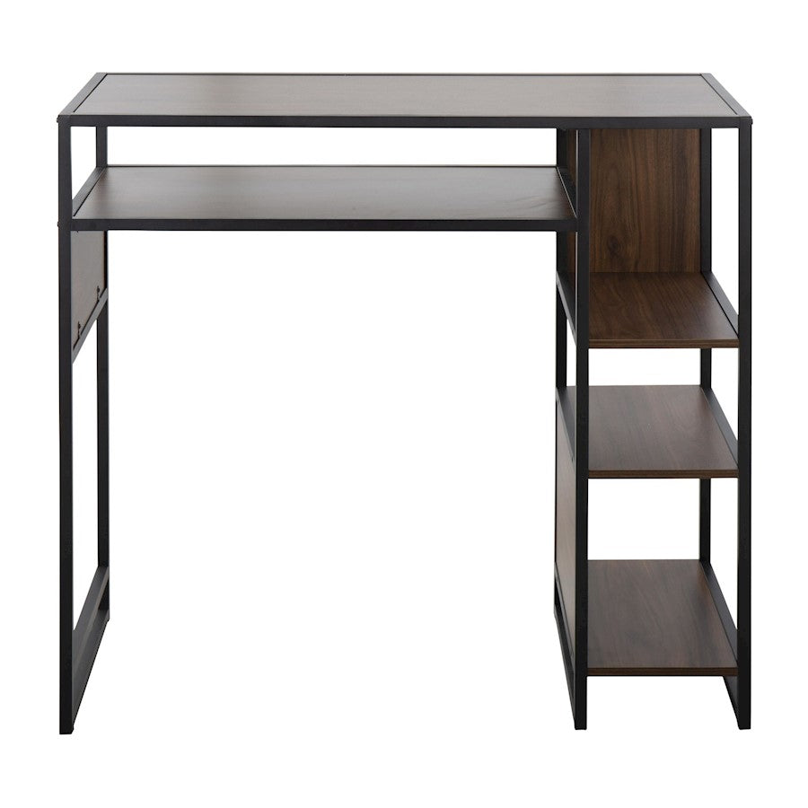 LumiSource Display Bar Height Table 43in | Black Metal and Walnut Wood | Kitchen Island & Bar Table | 43 x 19 x 40 in | Model T39-DISPLAYBK-WL