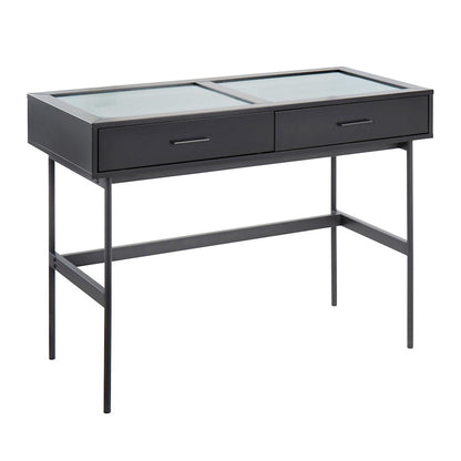 LumiSource Emery Console Table | Black Steel & Black Wood | Entryway & Living Room Storage | 43.5 x 19.75 x 31.5 in | Model TBC-EMRYBKBK