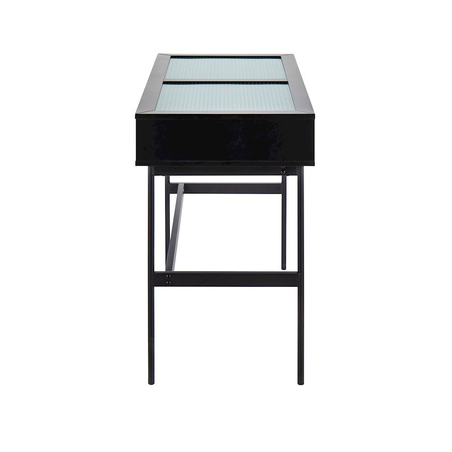 LumiSource Emery Console Table | Black Steel & Black Wood | Entryway & Living Room Storage | 43.5 x 19.75 x 31.5 in | Model TBC-EMRYBKBK