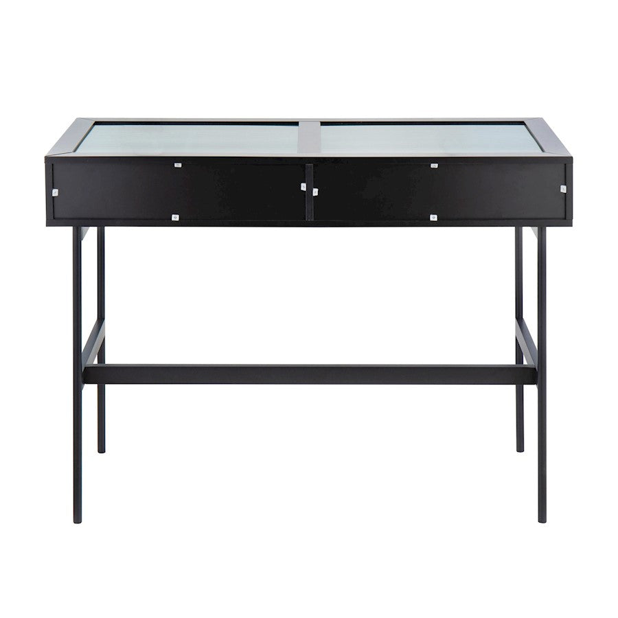 LumiSource Emery Console Table | Black Steel & Black Wood | Entryway & Living Room Storage | 43.5 x 19.75 x 31.5 in | Model TBC-EMRYBKBK