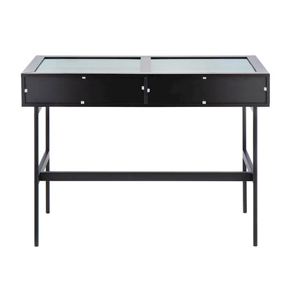 LumiSource Emery Console Table | Black Steel & Black Wood | Entryway & Living Room Storage | 43.5 x 19.75 x 31.5 in | Model TBC-EMRYBKBK