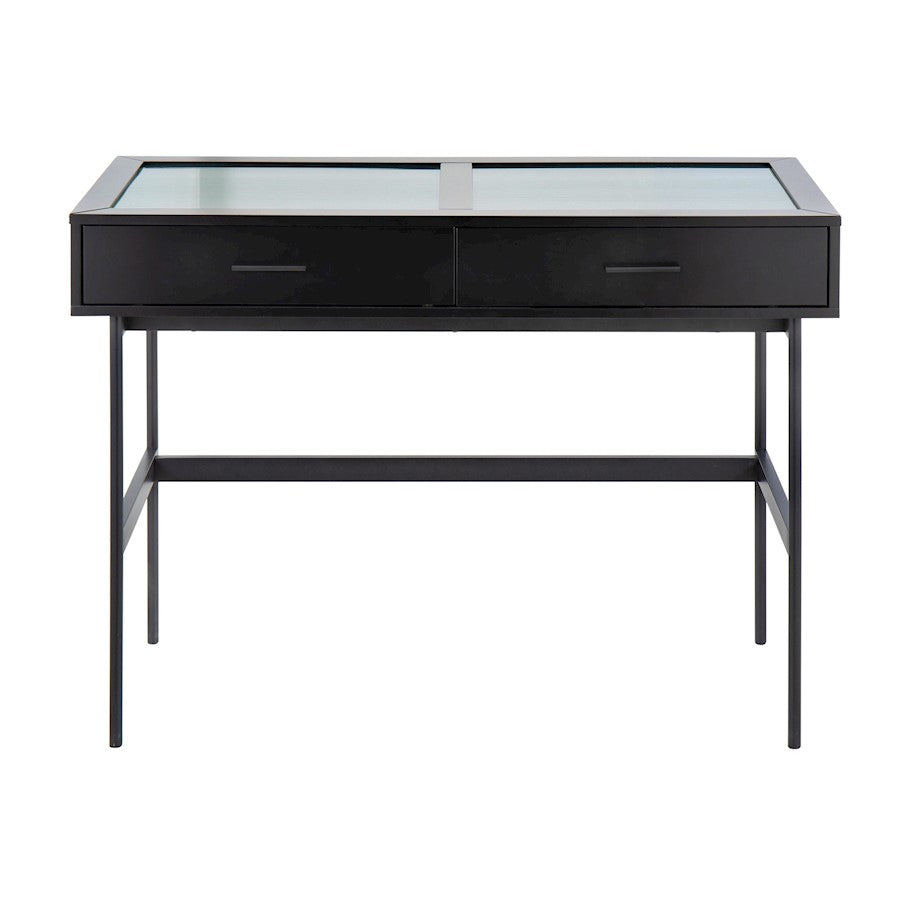LumiSource Emery Console Table | Black Steel & Black Wood | Entryway & Living Room Storage | 43.5 x 19.75 x 31.5 in | Model TBC-EMRYBKBK