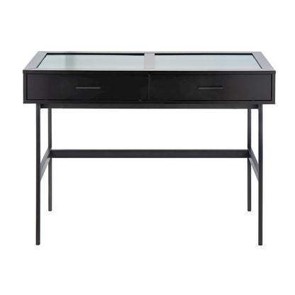 LumiSource Emery Console Table | Black Steel & Black Wood | Entryway & Living Room Storage | 43.5 x 19.75 x 31.5 in | Model TBC-EMRYBKBK